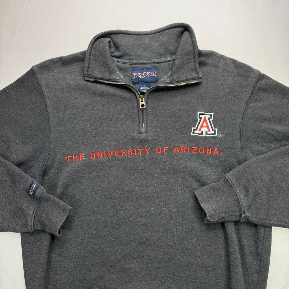 Vintage University of Arizona Pullover Jansport Sweatshirt 1/4 Zip Size Small 10
